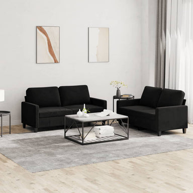 2-delige Loungeset met kussens fluweel zwart