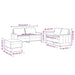 3-delige Loungeset met kussens fluweel bruin