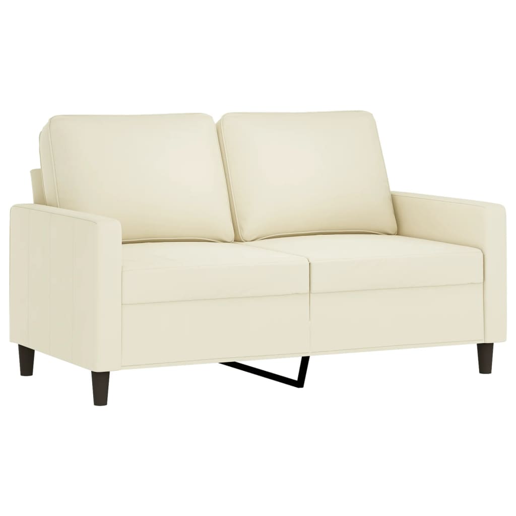 3-delige Loungeset met kussens fluweel crèmekleurig