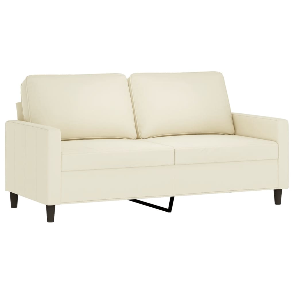 3-delige Loungeset met kussens fluweel crèmekleurig