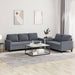 2-delige Loungeset met kussens fluweel donkergrijs