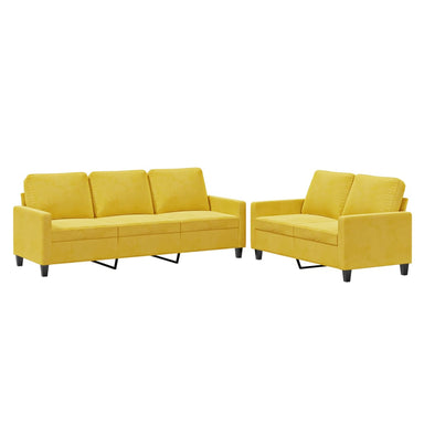 2-delige Loungeset met kussens fluweel geel
