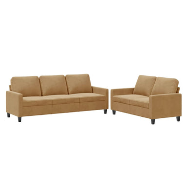 2-delige Loungeset met kussens fluweel bruin