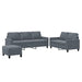 3-delige Loungeset met kussens fluweel donkergrijs