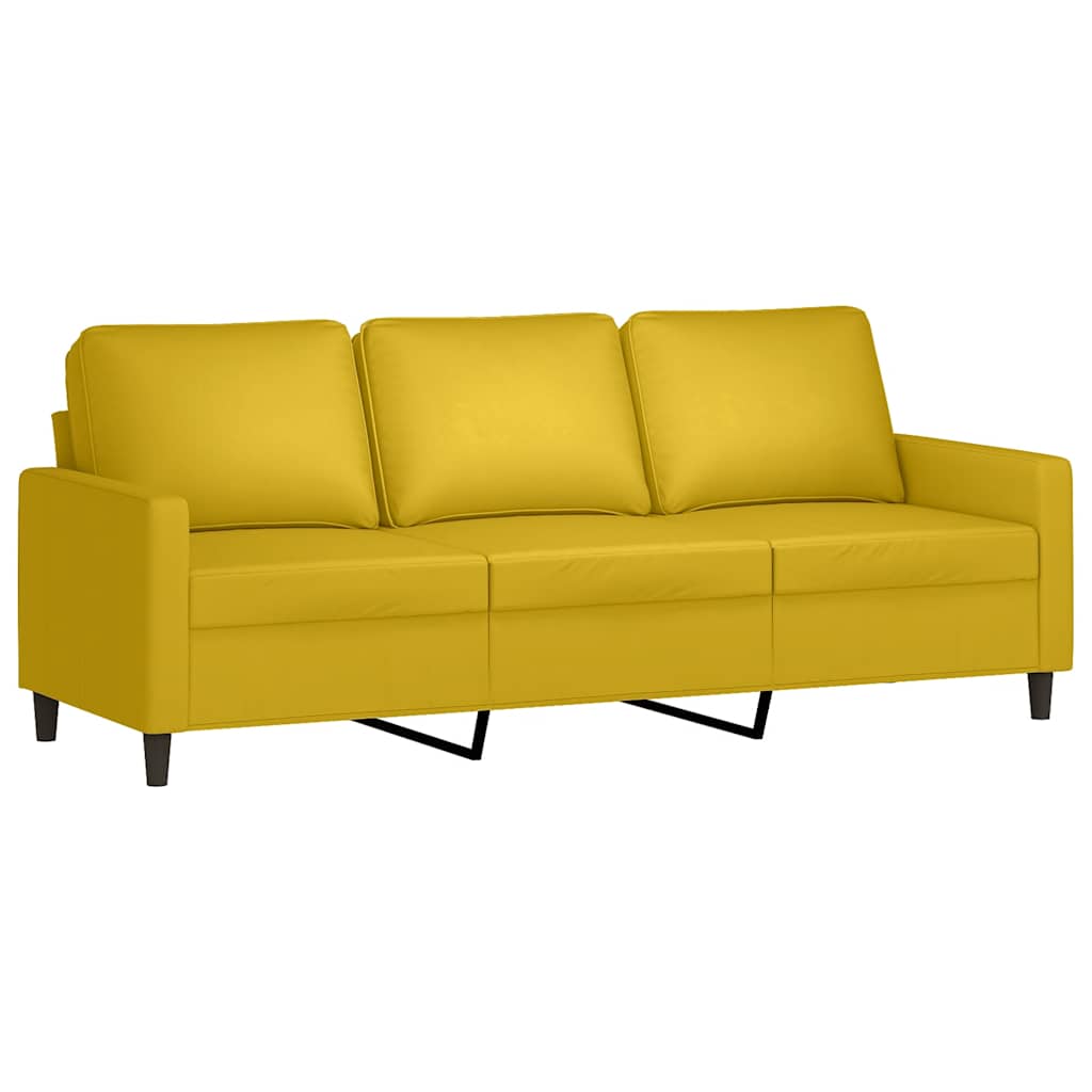 3-delige Loungeset met kussens fluweel geel