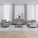 3-delige Loungeset met kussens stof lichtgrijs