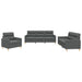 3-delige Loungeset met kussens stof donkergrijs