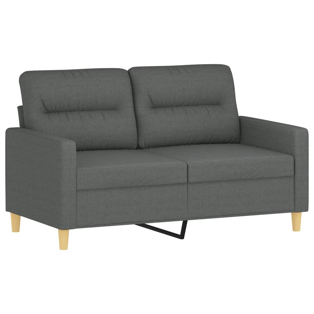 3-delige Loungeset met kussens stof donkergrijs