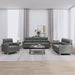 3-delige Loungeset met kussens stof donkergrijs