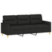 3-delige loungeset met kussens stof zwart