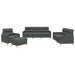 4-delige Loungeset met kussens stof donkergrijs