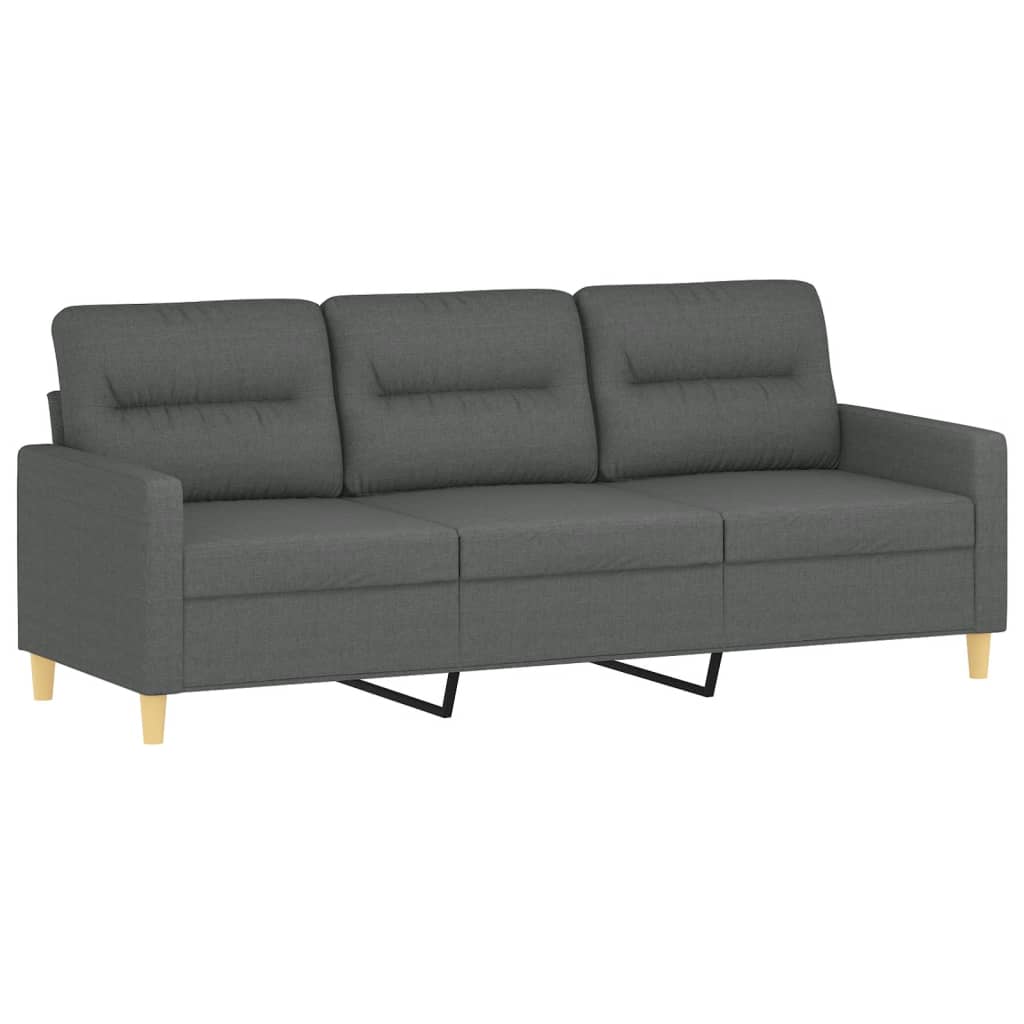 4-delige Loungeset met kussens stof donkergrijs