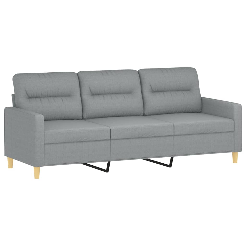 3-delige Loungeset met kussens stof lichtgrijs