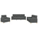3-delige Loungeset met kussens stof donkergrijs