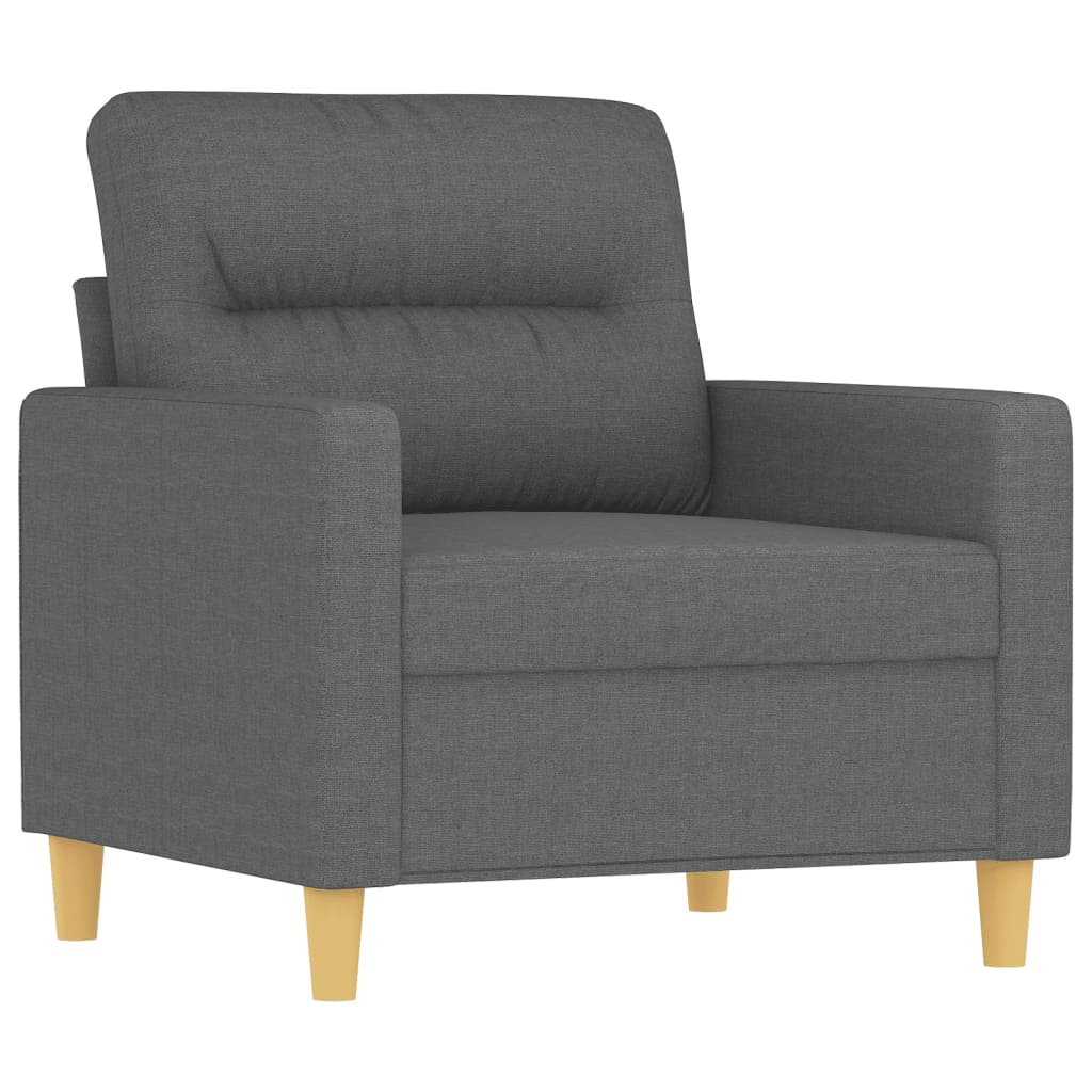 3-delige Loungeset met kussens stof donkergrijs