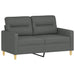 3-delige Loungeset met kussens stof donkergrijs