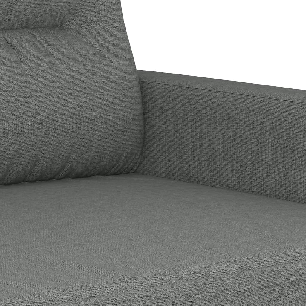 3-delige Loungeset met kussens stof donkergrijs