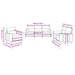 3-delige Loungeset met kussens stof zwart