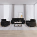 3-delige Loungeset met kussens stof zwart
