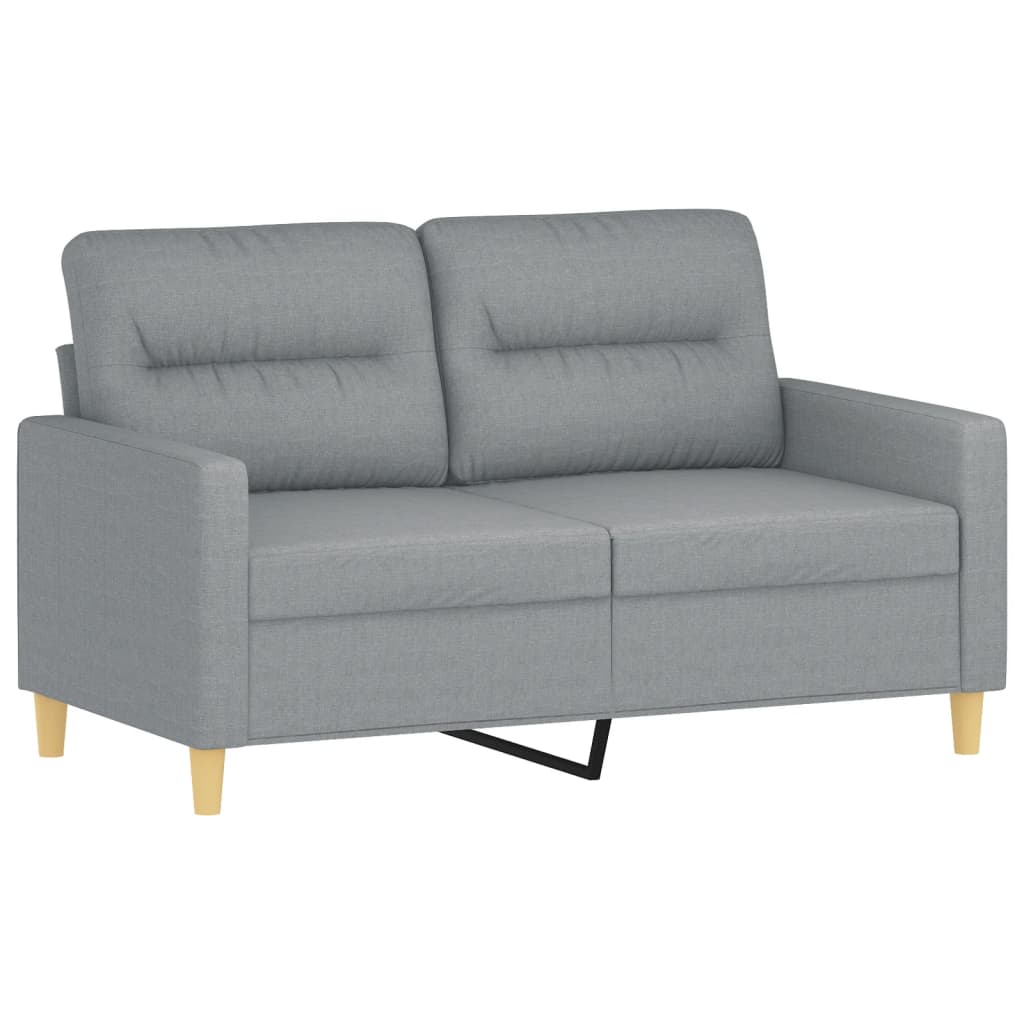 4-delige Loungeset met kussens stof lichtgrijs