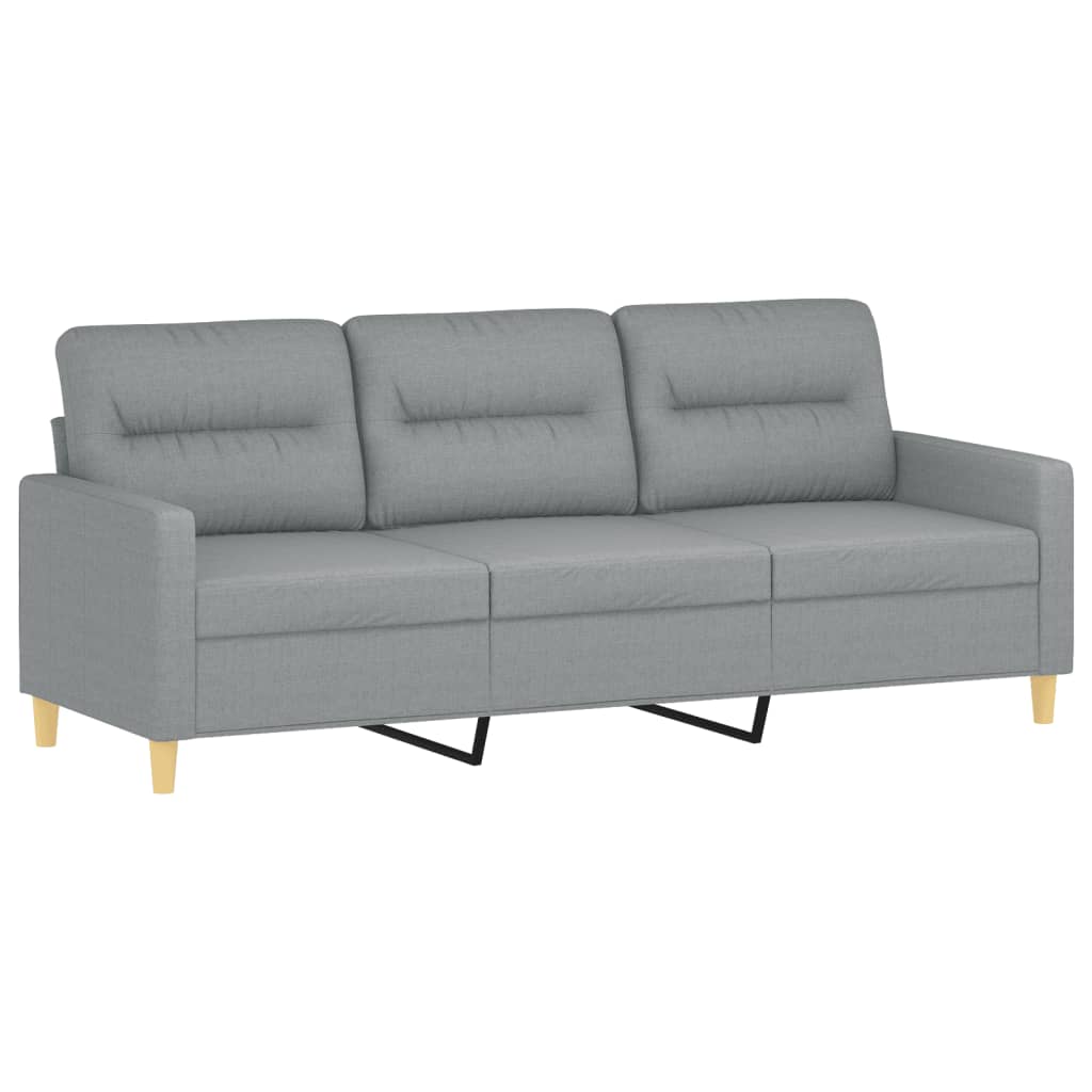 4-delige Loungeset met kussens stof lichtgrijs