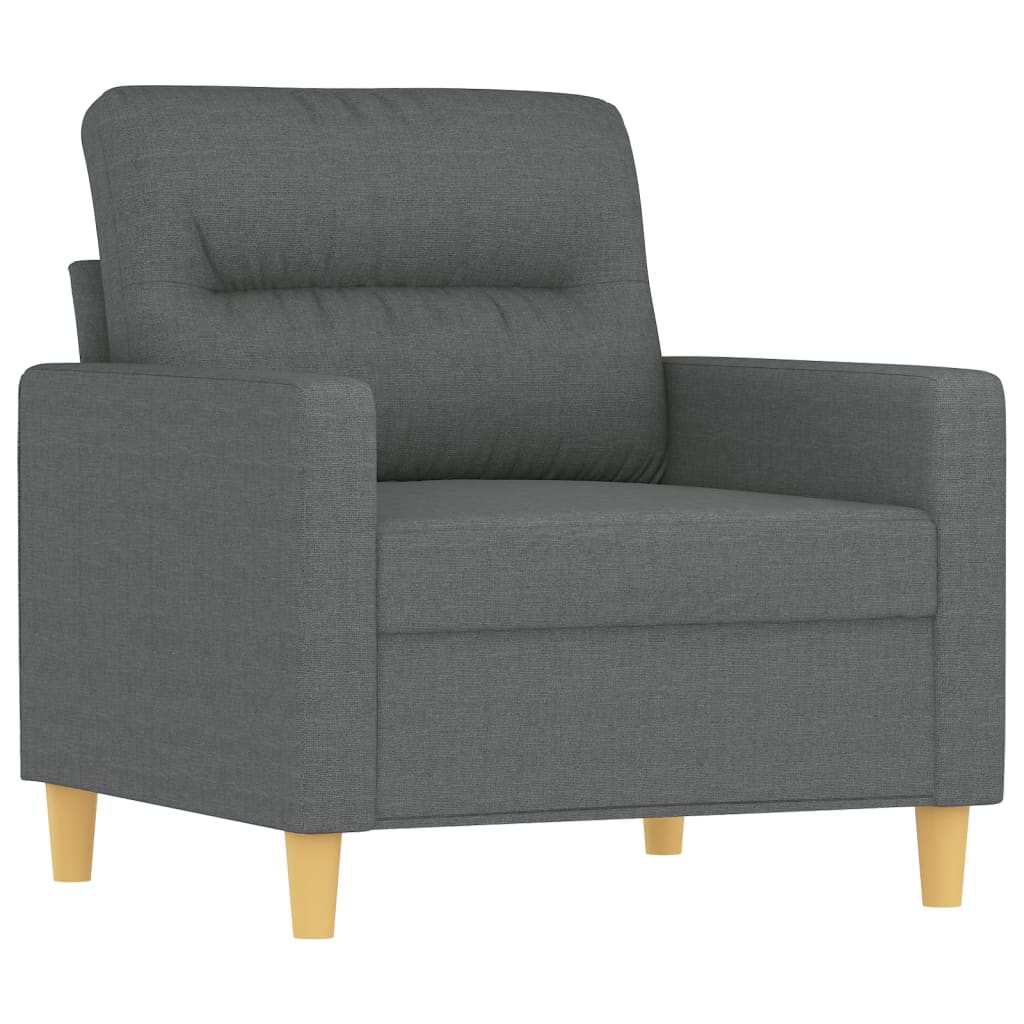 4-delige Loungeset met kussens stof donkergrijs