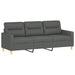 4-delige Loungeset met kussens stof donkergrijs