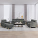 4-delige Loungeset met kussens stof donkergrijs