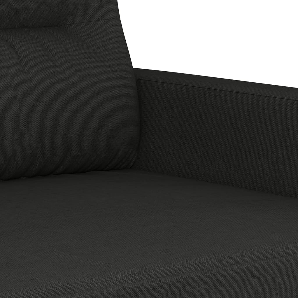 4-delige Loungeset met kussens stof zwart