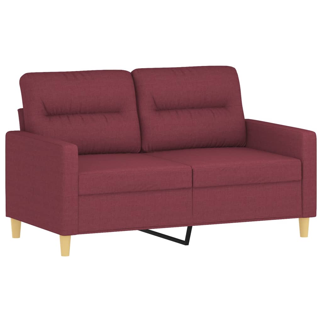 4-delige Loungeset met kussens stof wijnrood