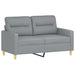 2-delige Loungeset met kussens stof lichtgrijs