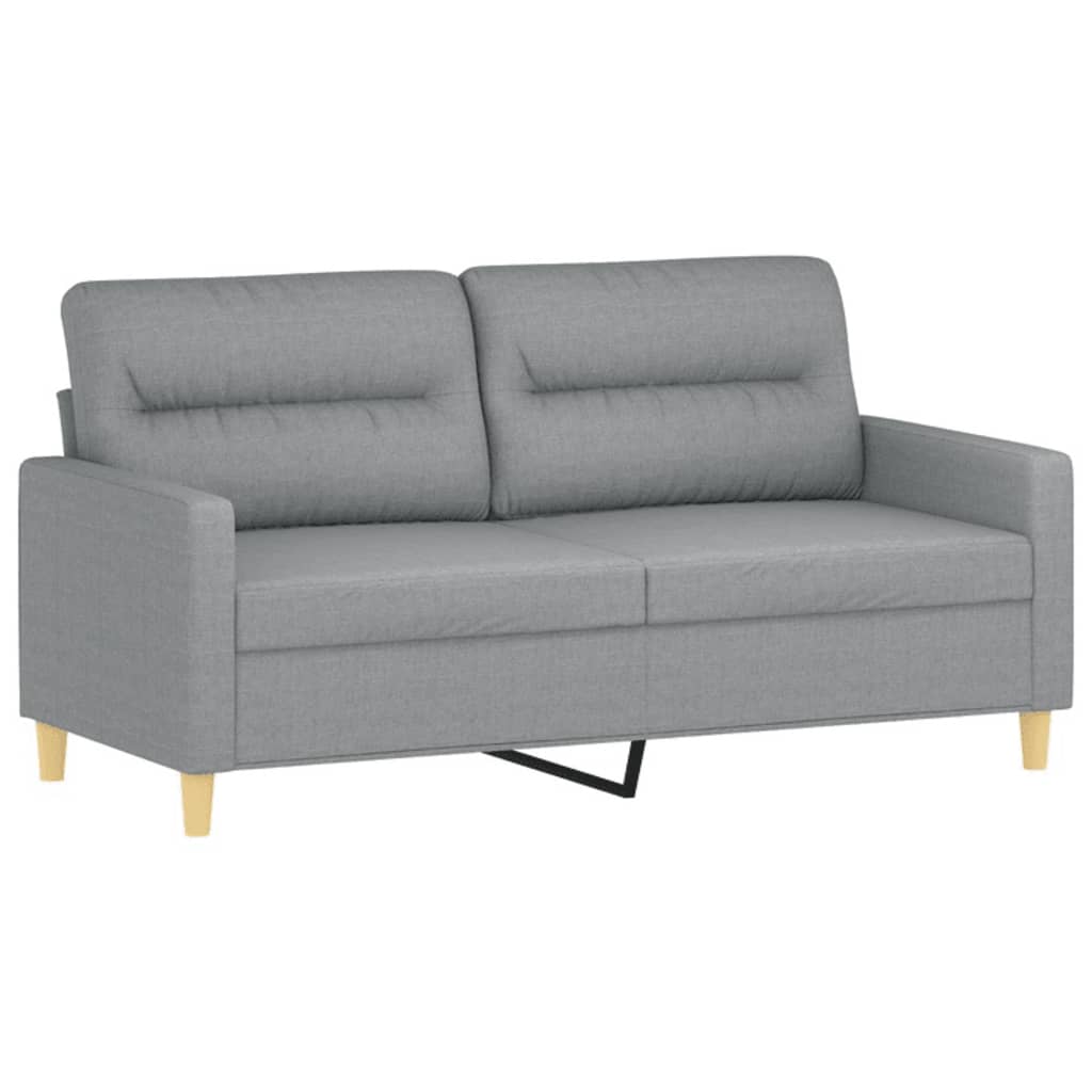 2-delige Loungeset met kussens stof lichtgrijs
