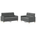 2-delige Loungeset met kussens stof donkergrijs