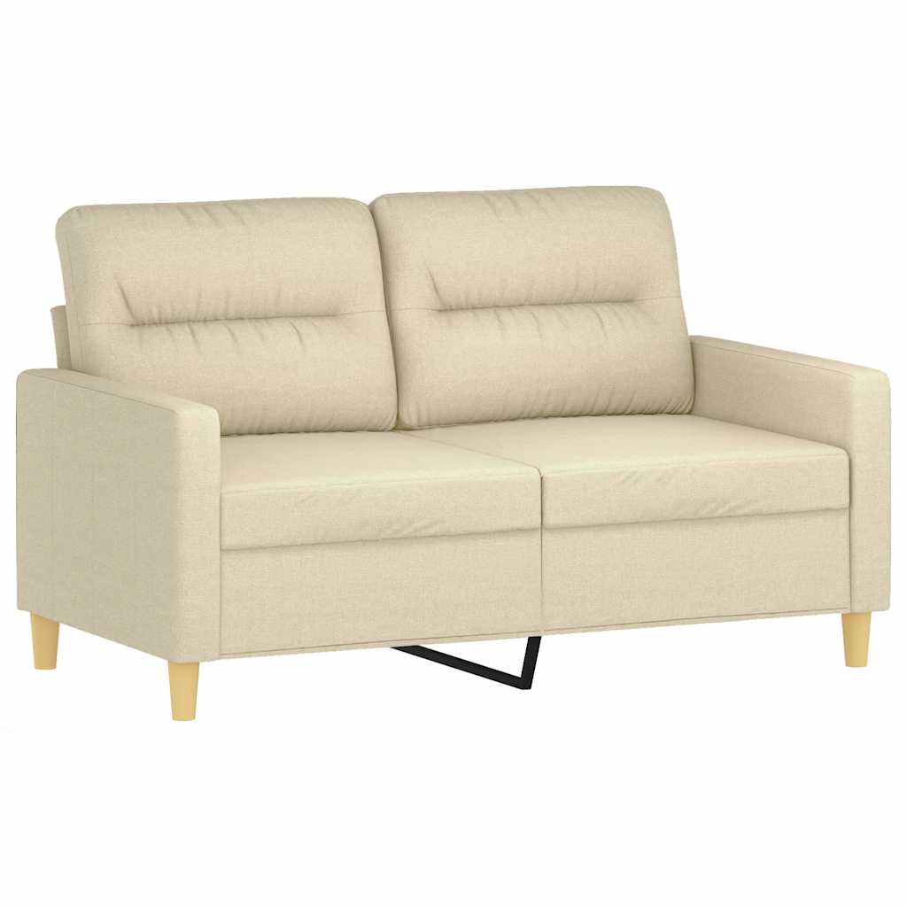 2-delige Loungeset met kussens stof crèmekleurig