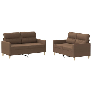 2-delige Loungeset met kussens stof bruin