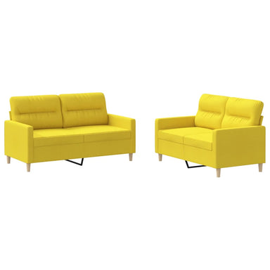 2-delige Loungeset met kussens stof lichtgeel