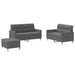3-delige Loungeset met kussens stof donkergrijs