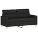 3-delige loungeset met kussens stof zwart