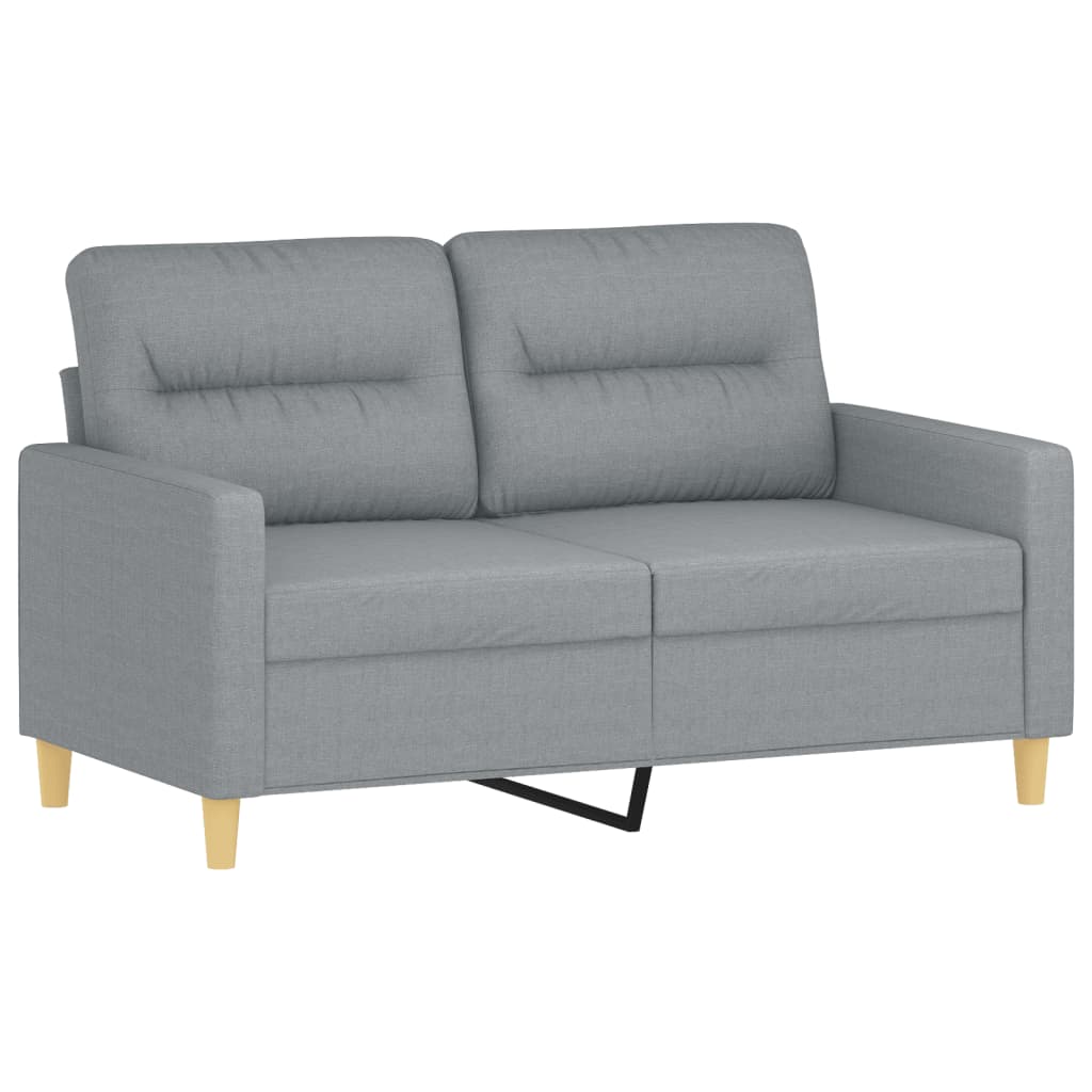2-delige Loungeset met kussens stof lichtgrijs