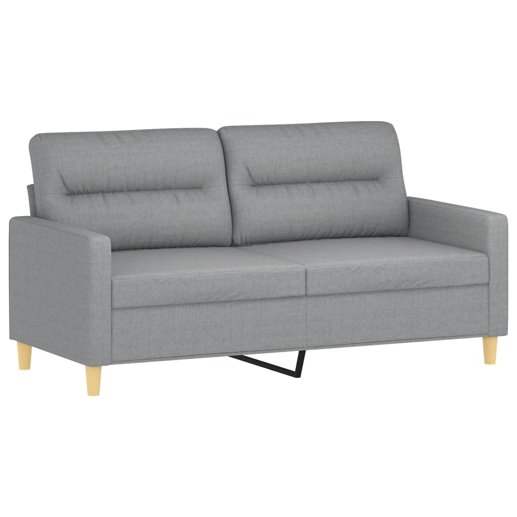 2-delige Loungeset met kussens stof lichtgrijs
