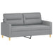 2-delige Loungeset met kussens stof lichtgrijs