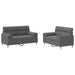 2-delige Loungeset met kussens stof donkergrijs