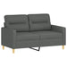 2-delige Loungeset met kussens stof donkergrijs