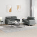 2-delige Loungeset met kussens stof donkergrijs