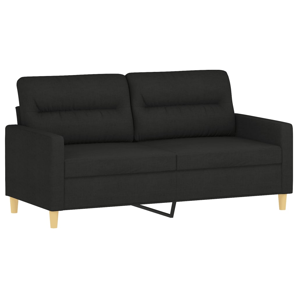 2-delige Loungeset met kussens stof zwart