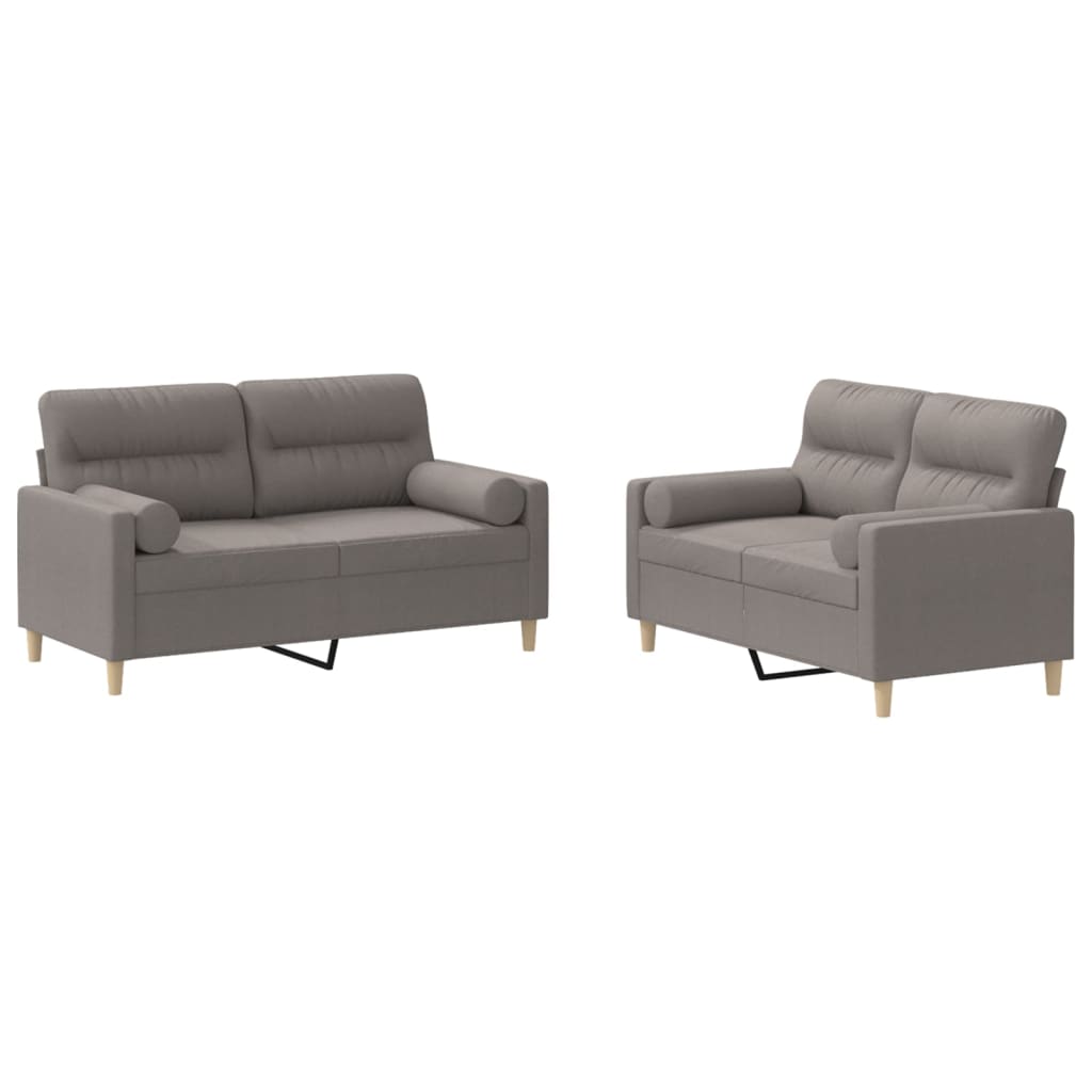 2-delige Loungeset met kussens stof taupe