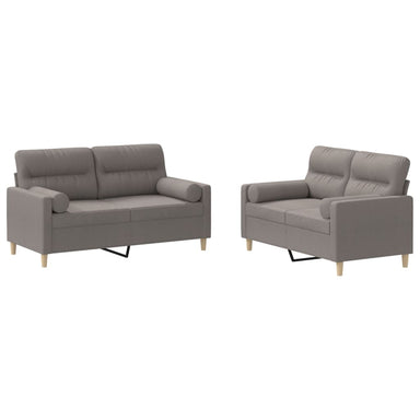 2-delige Loungeset met kussens stof taupe