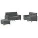 3-delige Loungeset met kussens stof donkergrijs