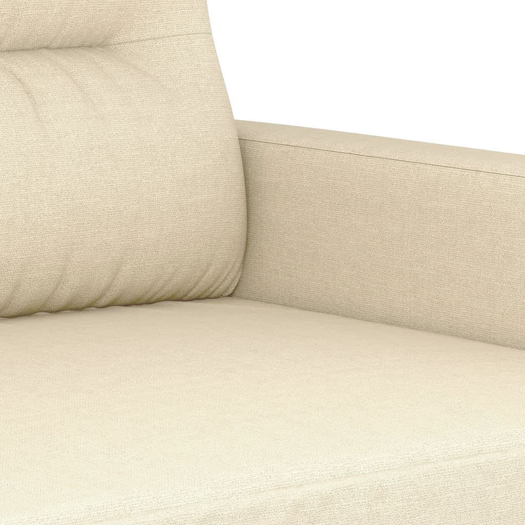 3-delige Loungeset met kussens stof crèmekleurig