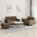 3-delige Loungeset met kussens stof bruin